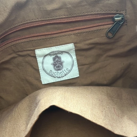 Muchelle suede leather and embroidery hobo bag - Picture 6 of 11